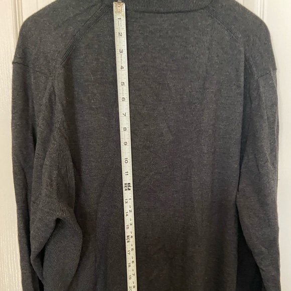 New Perry Ellis Merino Wool Blended Collar Sweater Charcoal Heather Color - Picture 8 of 8